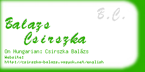 balazs csirszka business card