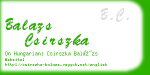 balazs csirszka business card